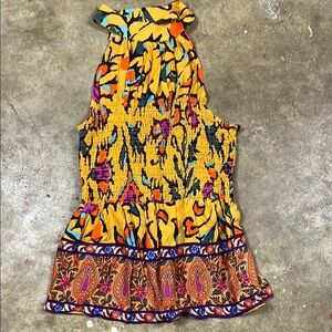 Haute Hippie Yellow and Orange Halter Neck top
Size: Large